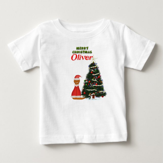 Oliver verkleidete sich als Weihnachtsmann durch s Baby T-shirt (Vorderseite)