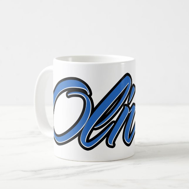 Oliver Vorname Name blue Tasse Kaffeetasse (Vorderseite Links)