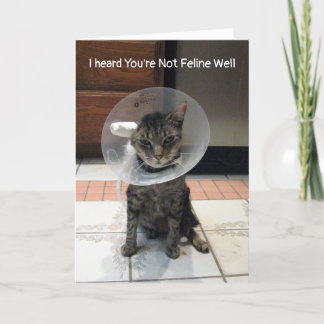Oliver's not feline well - Cat Get Well Card Karte