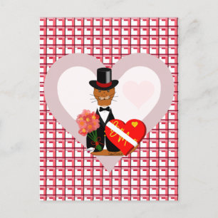 Olivers Valentinstag mit Herz-Hintergrund Postkarte