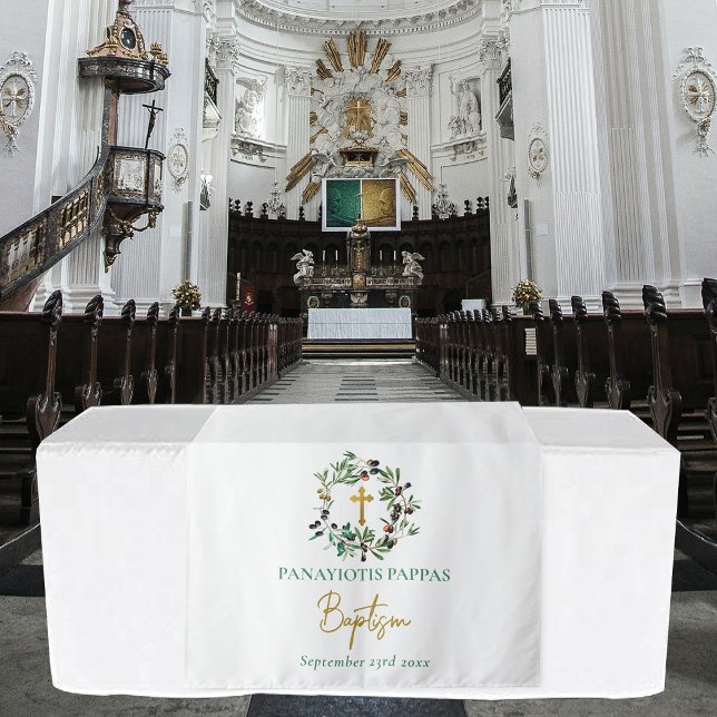 Olives Gold Griechischer Weihnachtsmeistertitel Wandteppich (Olives Gold Greek Christening Baptism Table Runner Tapestry)