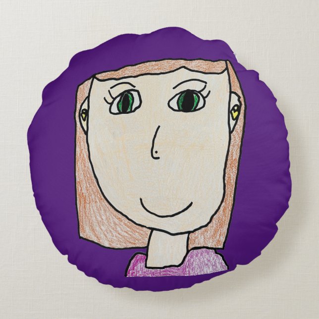 Olive's Personalisierte Kinder Rundkissen Rundes Kissen (Rückseite)