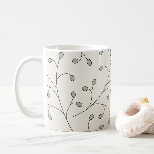 Olives vertes tasse de thé classique café (Avec donut)