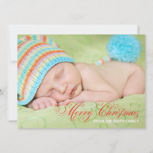 Olivesgrüne Foto-Weihnachtsgrüße Feiertagskarte