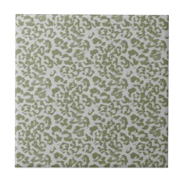 Olivgrau gefleckter Leopard  Fliese (Vorderseite)