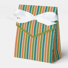 Olivgrün, Aquamarin, Orange Streifen Geschenkschachtel