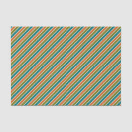 Olivgrün, Aquamarin und orange gestreift Seidenpapier