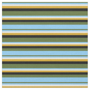 Olivgrün, blau, Minzcreme, Goldenrod und Black Stoff