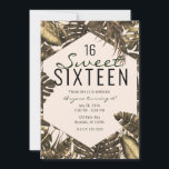 Olivgrün & Creme Tropical Palm Blätter Süß 16 Einladung<br><div class="desc">für jedes Ereignis anpassen</div>