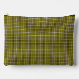 Olivgrün kariertes Retro-Farbdesign Zubehörtasche
