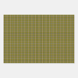Olivgrün kariertes Retro-Farbschema Geschenkpapier Set