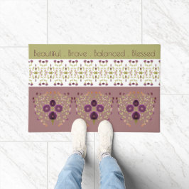 Olivgrün und Rose Fußmatte