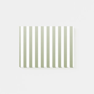 Olivgrün und weiße, cremefarbene Streifen Post-it Klebezettel
