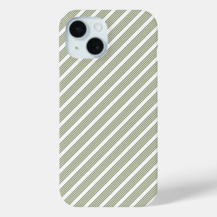 Olivgrün-weißes Fünfstreifenmuster Case-Mate iPhone Hülle