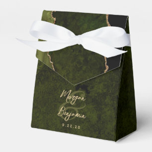 Olivgrüne Achat-Gold-Schrift Hochzeit Geschenkschachtel