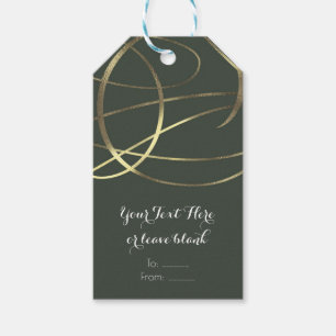 Olivgrüne Army Green & Gold-Folie-Favor Custom Geschenkanhänger