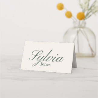 Olivgrüne Beige Hochzeit gefaltete Platzkarten