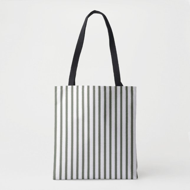 Olivgrüne Creme Streifen  Tasche (Vorderseite)