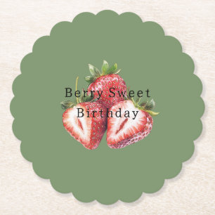 Olivgrüne Erdbeeren Beerig Süße Geburtstag Untersetzer