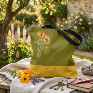Olivgrüne Florale Minimale Trendige Stylische Tasche