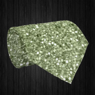 Olivgrüne Glitzer-Faux-Glitter-Luxus Krawatte