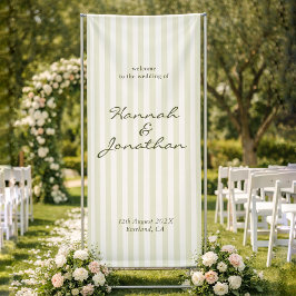 Olivgrüne Hochzeit mit Streifen Banner
