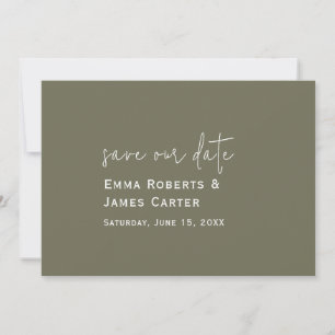 Olivgrüne Hochzeit - Save the Date