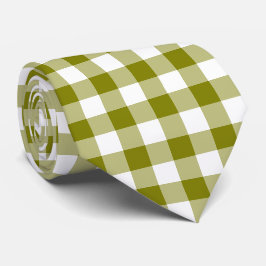 Olivgrüne Karo-Gingham-Krawatte Krawatte