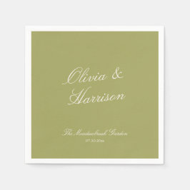 Olivgrüne klassische Hochzeitstücher Serviette