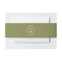 Olivgrüne Monogramm-Hochzeits-Bauchschnur