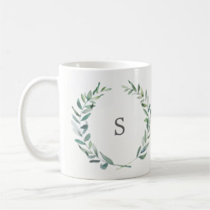 Olivgrüne Niederlassung des botanischen Watercolo Kaffeetasse