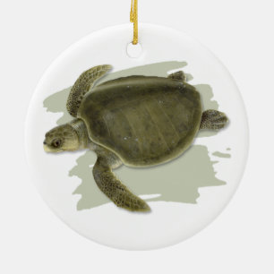 Olivgrüne Ridley Seeschildkröte-Keramik-Verzieru Keramikornament