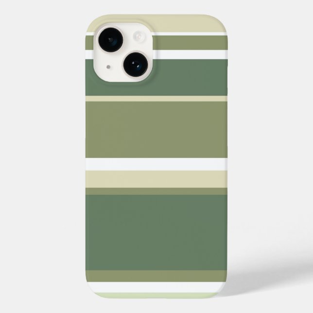 Olivgrüne Streifen Case-Mate iPhone 14 Hülle (Rückseite)