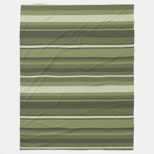 Olivgrüne Streifen Fleecedecke (Vorderseite)