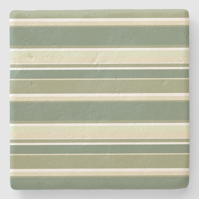 Olivgrüne Streifen Steinuntersetzer (Vorderseite)