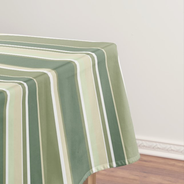 Olivgrüne Streifen Tischdecke (Beispiel)