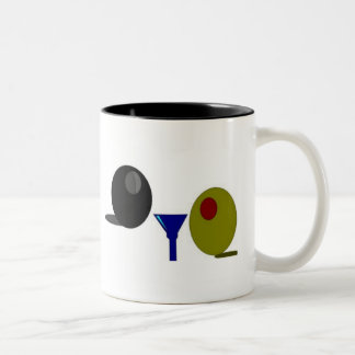Olivgrüne Tasse.  "Olive Sie! " Zweifarbige Tasse