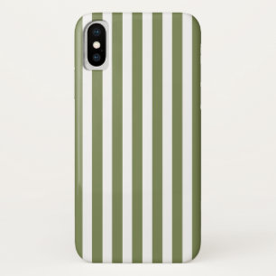 Olivgrüne und weiße Bonbonstreifen Case-Mate iPhone Hülle