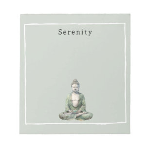 Olivgrüner Buddha-Meditations-Personalized Notizblock