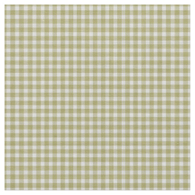 Olivgrüner Gingham Kariert Gestreift Stoff (Nahaufnahme)