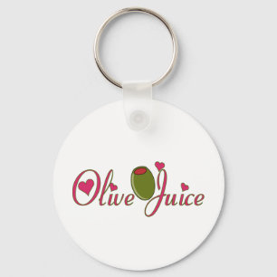 Olivgrüner Saft Schlüsselanhänger