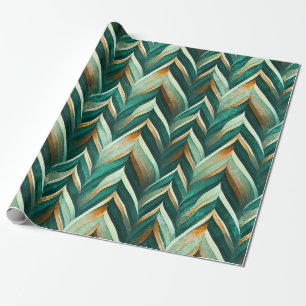 Olivgrünes abstraktes geometrisches Naturmuster Geschenkpapier