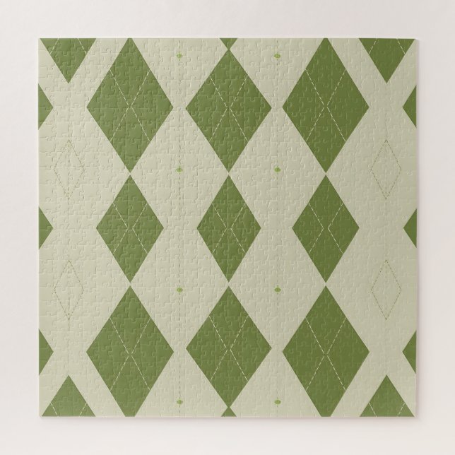 Olivgrünes Argyle-Diamantmuster (Vertikal)