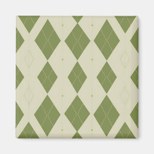 Olivgrünes Argyle-Diamantmuster Magnet