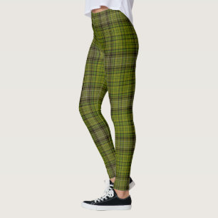 Olivgrünes Grün schwarz u. roter riesiger Tartan Leggings