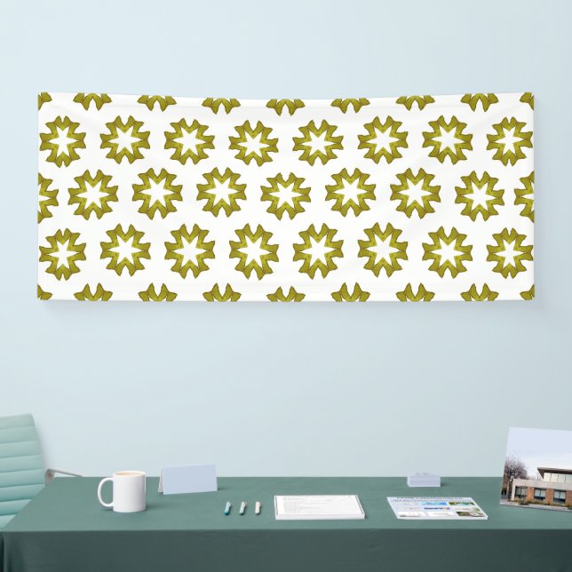 Olivgrünes Muster Banner (Messe)