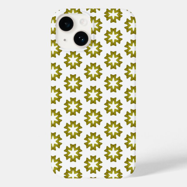 Olivgrünes Muster Case-Mate iPhone 14 Hülle (Rückseite)