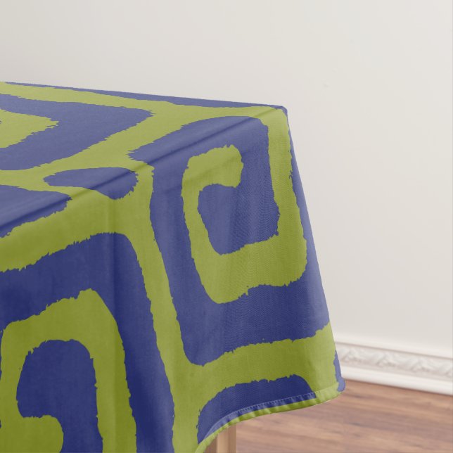 Olivgrünes und blaues abstraktes Muster Tischdecke (Beispiel)
