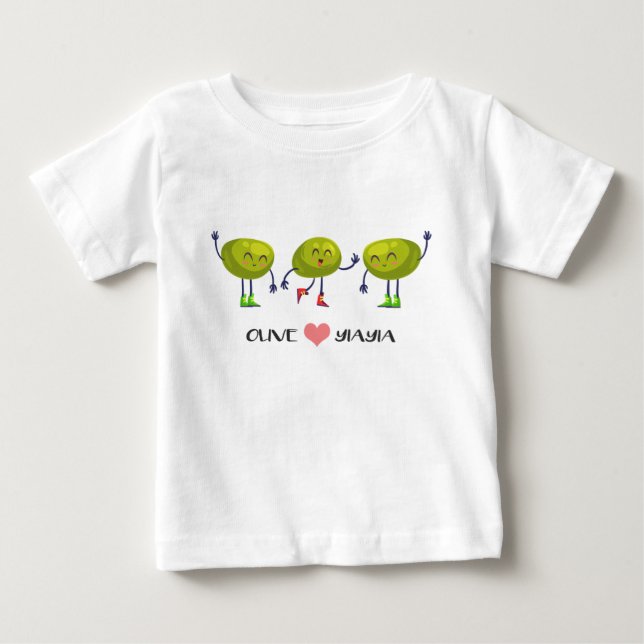 Olivgrünes Yiayia T-Stück Baby T-shirt (Vorderseite)