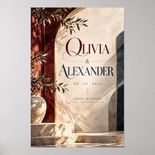 Olivia & Alexander Personalisierte Hochzeitsnamen Poster